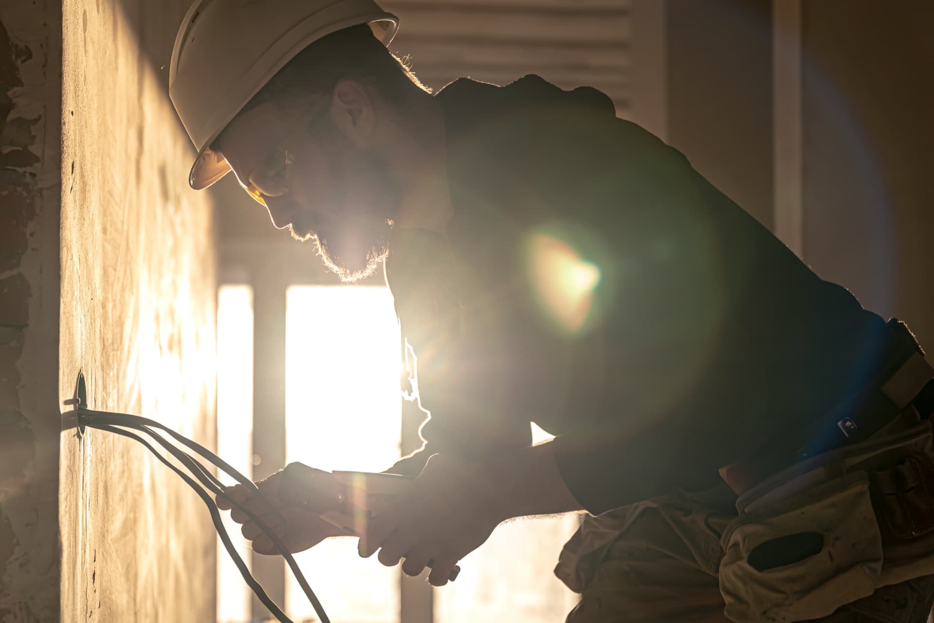 Installing electrical wiring during new construction